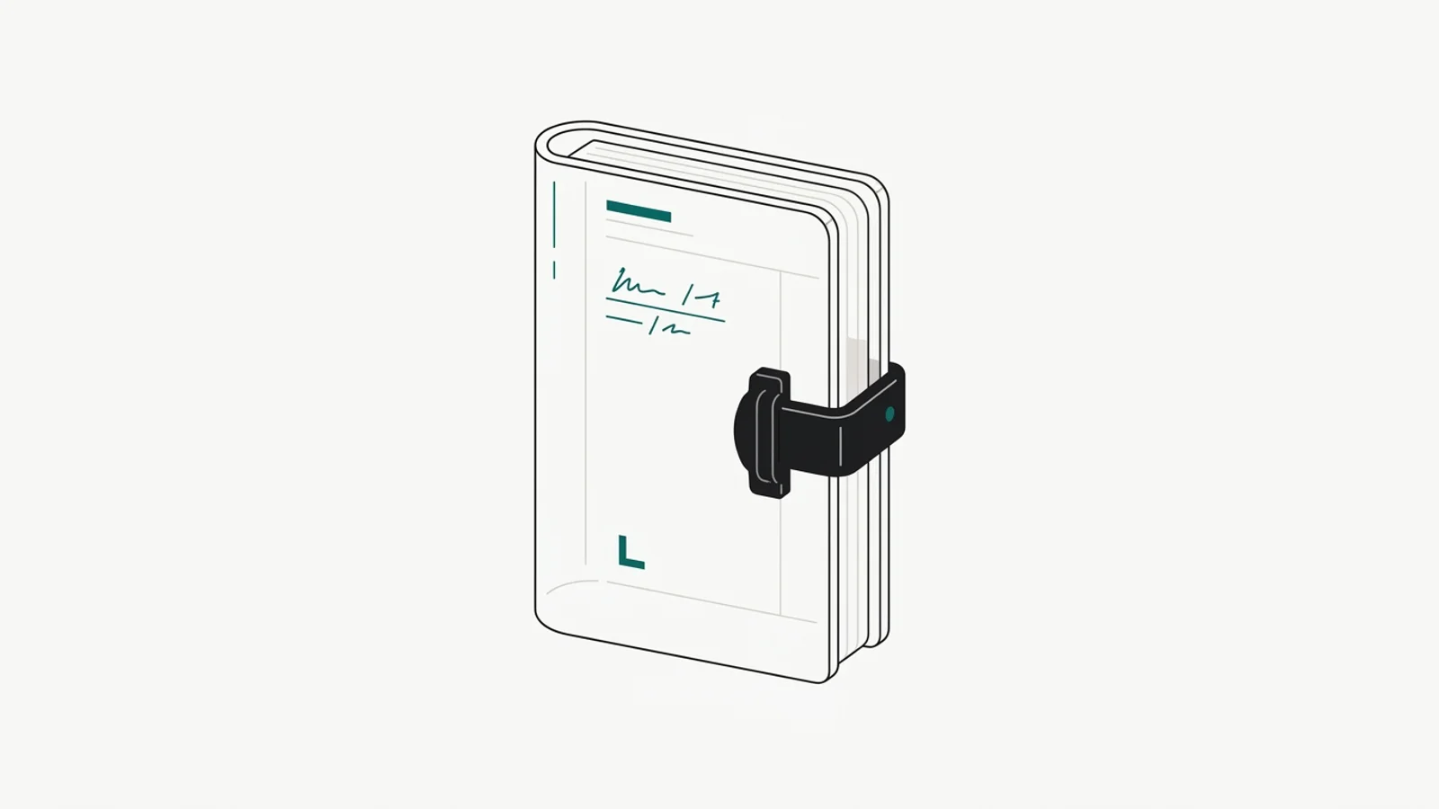 Grand compte bancaire stylisé avec un frein discret en accent teal